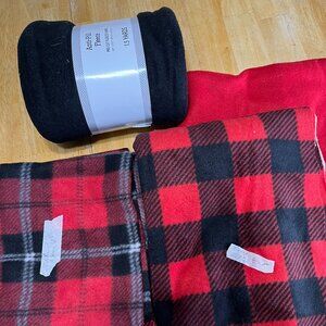 Fleece Fabric Assorted Pattern & Colors Lot #3 - 3 Pieces plus free red fabric